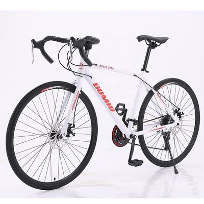 150KG 로드 용량 남자용 도로 자전거 사용자 정의 자전거 레이싱 700c 로드바이크 빨간색/백색/검은 알루미늄 합금 프레임