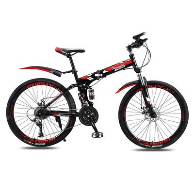 Individuell angepasster Kohlenstoffstahlrahmen Vollfederung Klappfahrrad Klappfahrrad Mountainbike mit 200 kg Tragfähigkeit