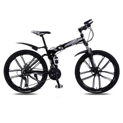 Customized OEM Kohlenstoffstahlrahmen Klappfahrräder Vollfederung Mountainbike mit gewöhnlichem Pedal
