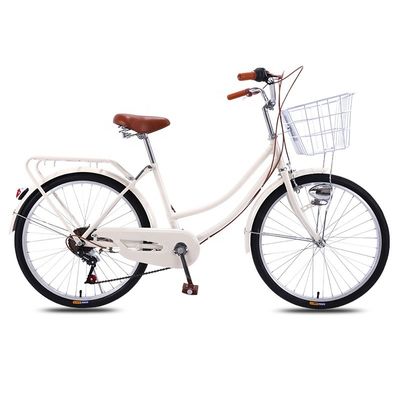 Retro 24 26 Inch Vrouwen Fiets Utility City Bike Carbon Steel Materiaal