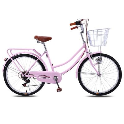 Retro 24 26 Inch Vrouwen Fiets Utility City Bike Carbon Steel Materiaal