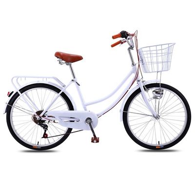 Retro 24 26 Inch Vrouwen Fiets Utility City Bike Carbon Steel Materiaal