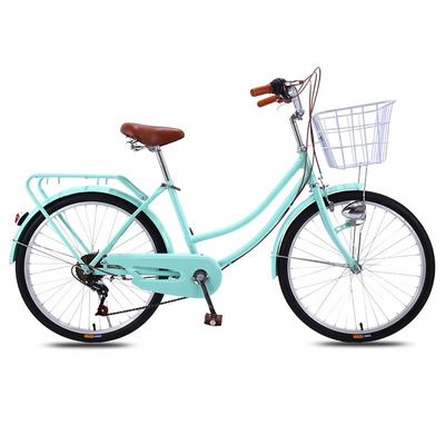 Retro 24 26 Inch Vrouwen Fiets Utility City Bike Carbon Steel Materiaal