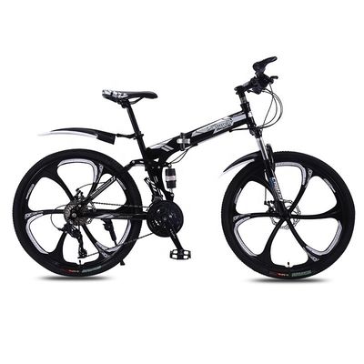 20 24 26 Zoll angepasste Vollfederung Klapp Mountainbike Schwarz Silber Weiß Blau Kohlenstoffstahl Fahrrad