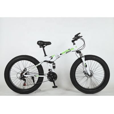 Anpassbarer 26 Zoll Fettreifen Rad Klappschnee Bergstrand Kreuzfahrer Fahrrad Großer Reifen Fahrrad mit Karton Größe 154*25*78cm