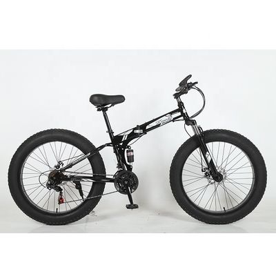 Anpassbarer 26 Zoll Fettreifen Rad Klappschnee Bergstrand Kreuzfahrer Fahrrad Großer Reifen Fahrrad mit Karton Größe 154*25*78cm