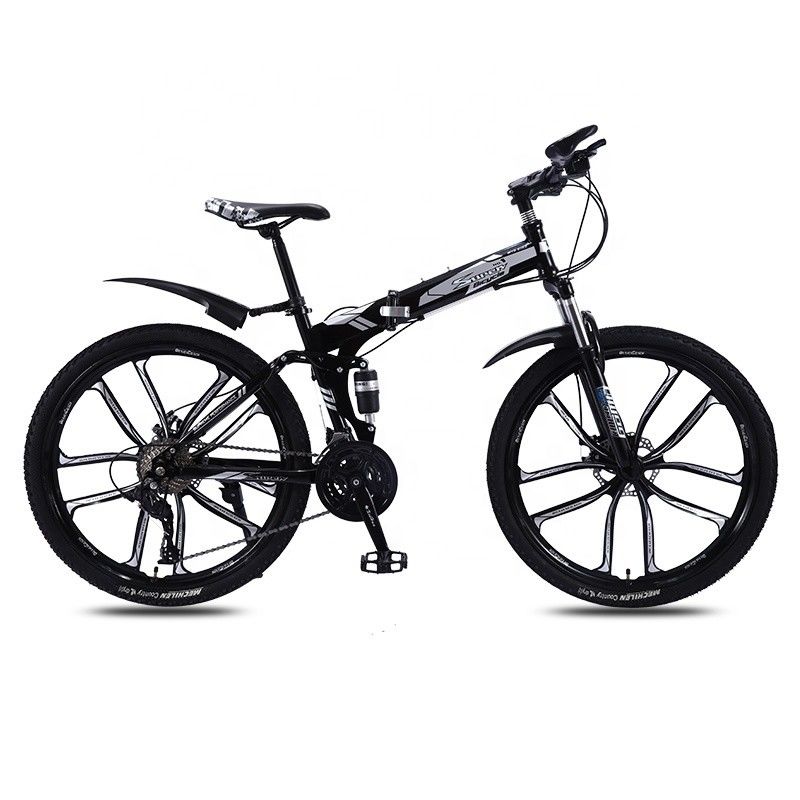Customized OEM Kohlenstoffstahlrahmen Klappfahrräder Vollfederung Mountainbike mit gewöhnlichem Pedal
