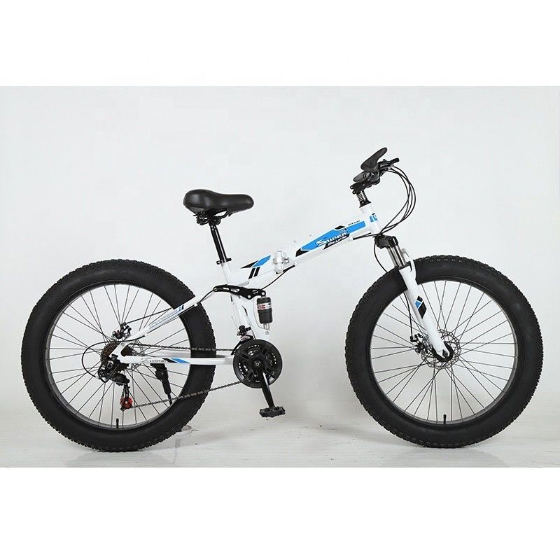 Anpassbarer 26 Zoll Fettreifen Rad Klappschnee Bergstrand Kreuzfahrer Fahrrad Großer Reifen Fahrrad mit Karton Größe 154*25*78cm