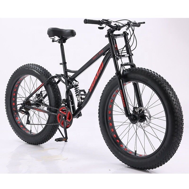 26 Zoll FCruiser Snow Vollfederung Mountain Bike Ladekapazität 200 kg Fettreifen Fahrrad für Snowfield