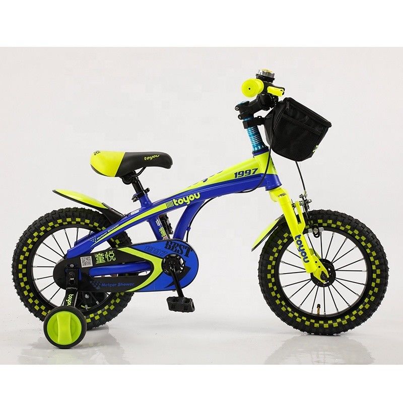 14 16 18 Zoll angepasstes Kinderrad mit Nylon-Textilkorb und hochsprungigem bequemen Sattel